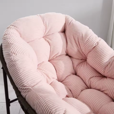 MALO – Fauteuil Papasan à Bascule en Velours Côtelé XXL