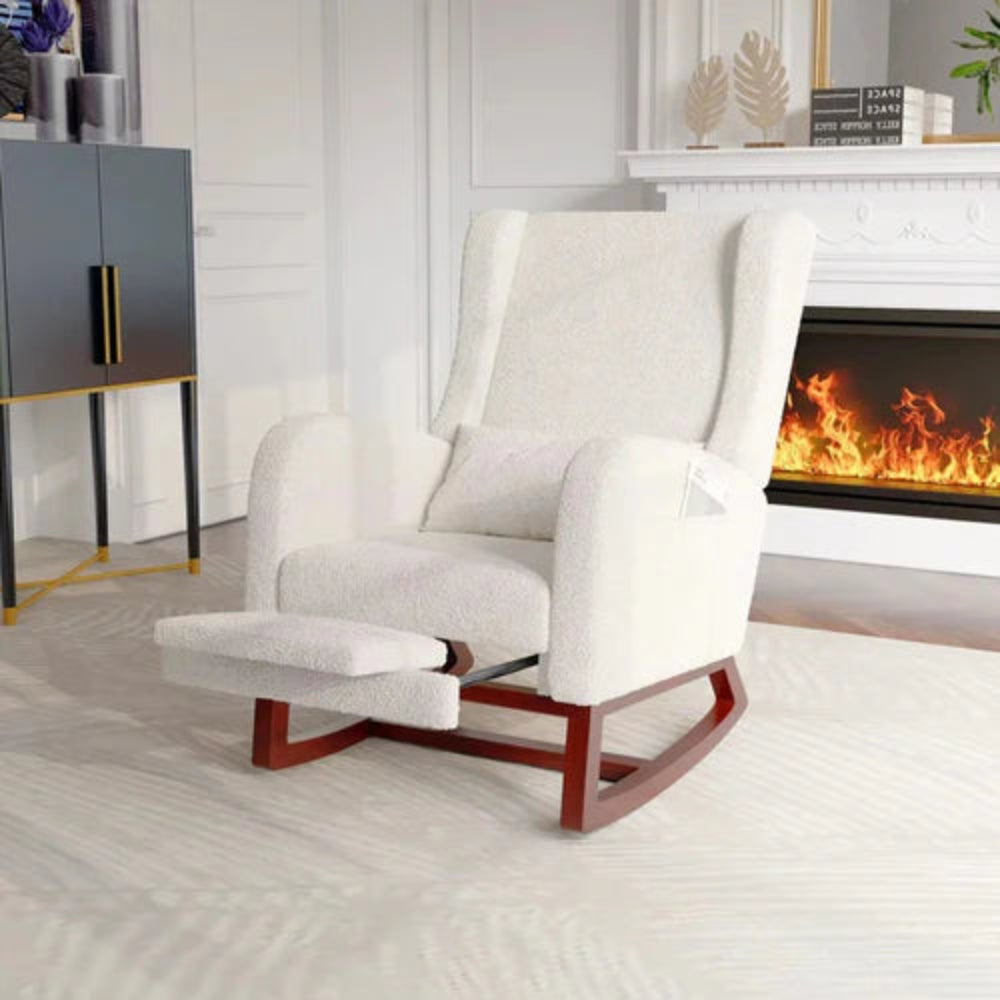 BERGEN – Pack Rocking Chair Bouclette & Son Repose-Pieds Assorti