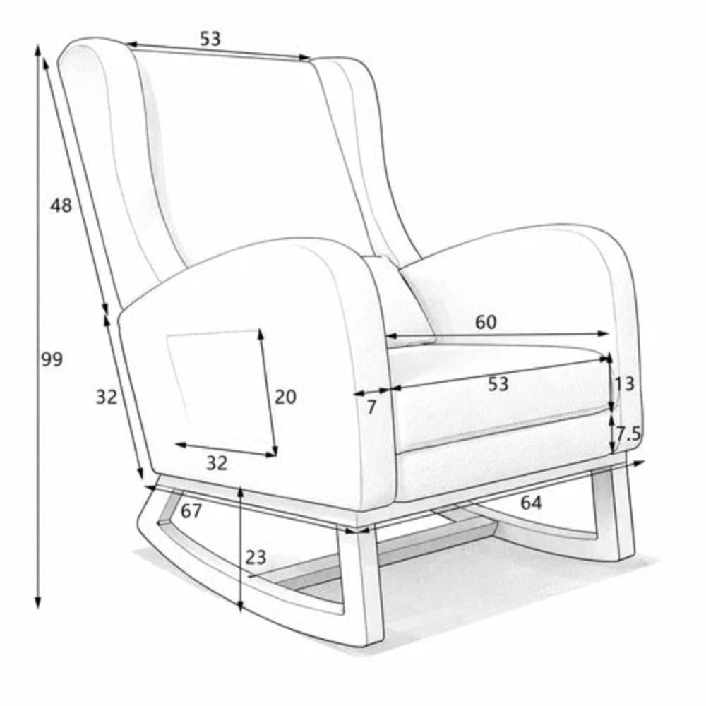 BERGEN – Pack Rocking Chair Bouclette & Son Repose-Pieds Assorti