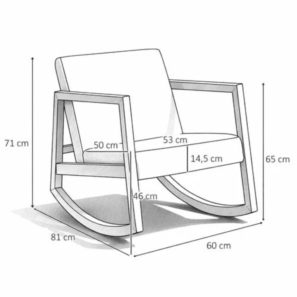HAKON – Rocking Chair Premium en Bois d'Hévéa & Bouclette