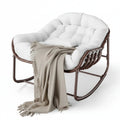 MAHÉ – Fauteuil à Bascule XL en Rotin Naturel Tressé
