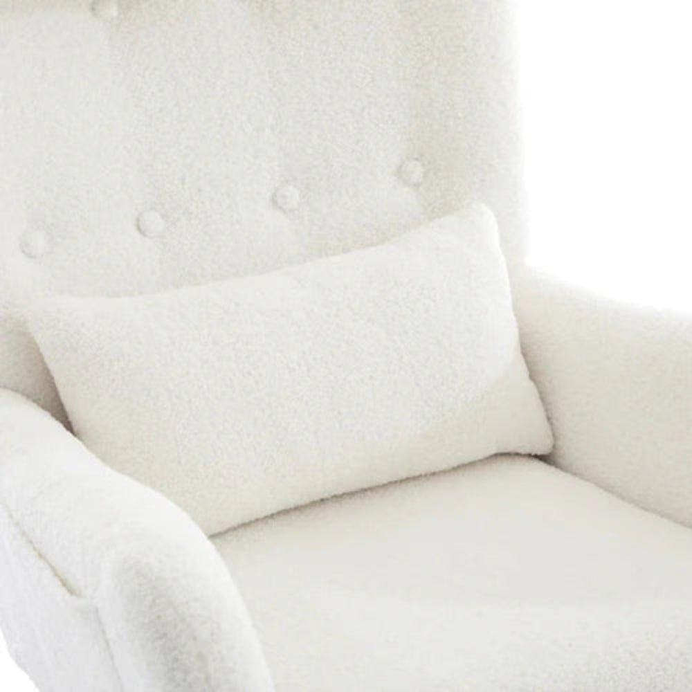AMMA – Fauteuil à Bascule Ergonomique en Velours & Soutien Lombaire