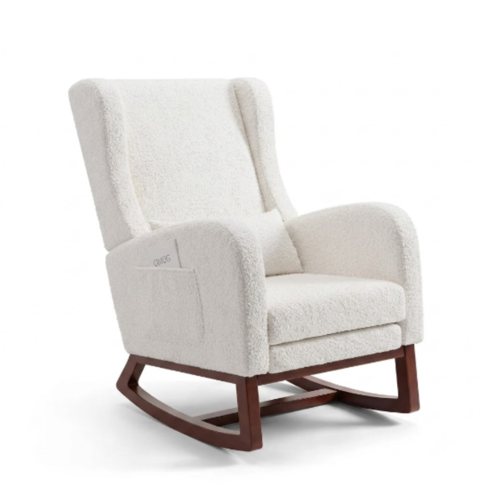 BERGEN – Pack Rocking Chair Bouclette & Son Repose-Pieds Assorti