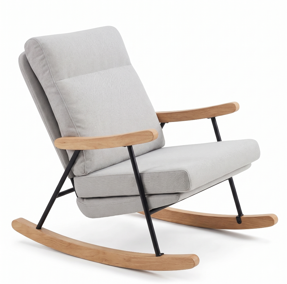 SAFFRON - Fauteuil Rocking-Chair En Velours Côtelé