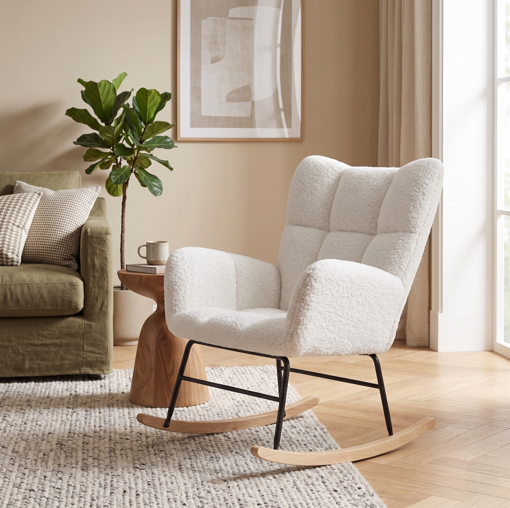 LANA - Fauteuil À Bascule Bouclette