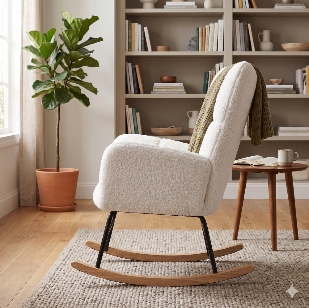 LANA - Fauteuil À Bascule Bouclette