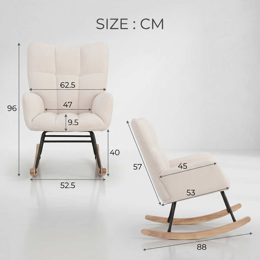 LANA - Fauteuil À Bascule Bouclette